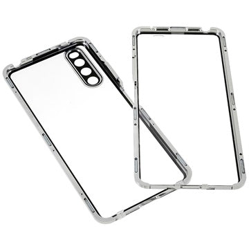 Sony Xperia 10 IV Magnetisk Cover med Hærdet Glas - Sølv