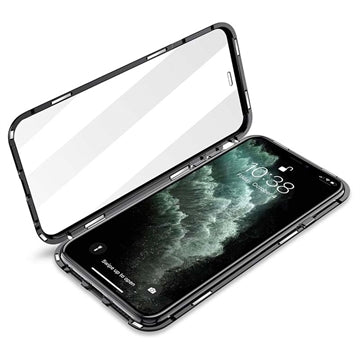 iPhone 11 Pro Magnetisk Cover med Hærdet Glas - Sort