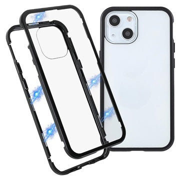 iPhone 13 Magnetisk Cover med Hærdet Glas - Sort