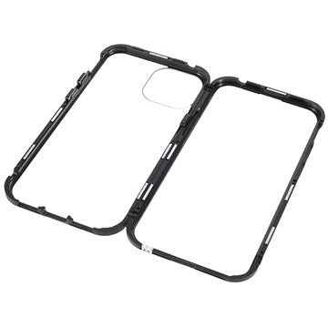iPhone 13 Magnetisk Cover med Hærdet Glas - Sort