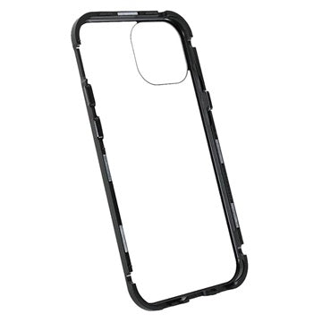 iPhone 13 Magnetisk Cover med Hærdet Glas - Sort