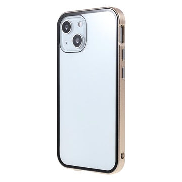 iPhone 13 Magnetisk Cover med Hærdet Glas - Guld