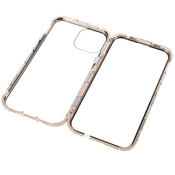 iPhone 13 Magnetisk Cover med Hærdet Glas - Guld