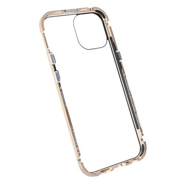 iPhone 13 Magnetisk Cover med Hærdet Glas - Guld