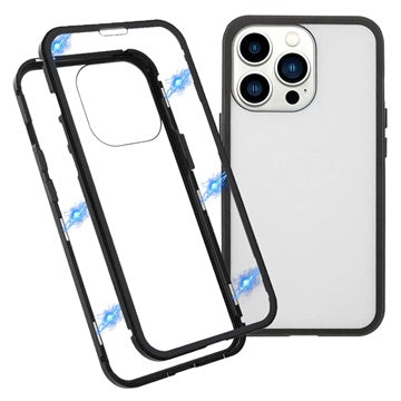 iPhone 13 Pro Magnetisk Cover med Hærdet Glas - Sort