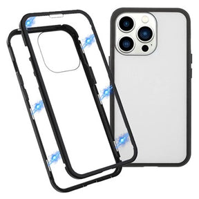 iPhone 13 Pro Magnetisk Cover med Hærdet Glas - Sort