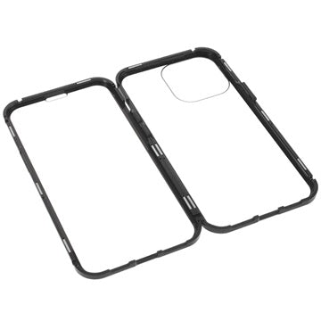 iPhone 13 Pro Magnetisk Cover med Hærdet Glas - Sort
