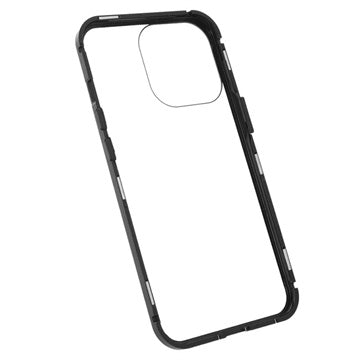iPhone 13 Pro Magnetisk Cover med Hærdet Glas - Sort