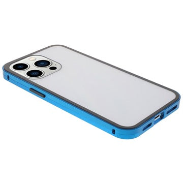 iPhone 13 Pro Magnetisk Cover med Hærdet Glas - Blå