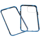 iPhone 13 Pro Magnetisk Cover med Hærdet Glas - Blå