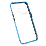 iPhone 13 Pro Magnetisk Cover med Hærdet Glas - Blå