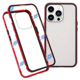 iPhone 13 Pro Magnetisk Cover med Hærdet Glas - Rød