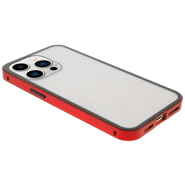 iPhone 13 Pro Magnetisk Cover med Hærdet Glas - Rød