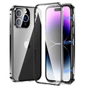 iPhone 14 Pro Magnetisk Cover med Hærdet Glas - Sort