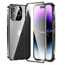iPhone 14 Pro Max Magnetisk Cover med Hærdet Glas - Sort