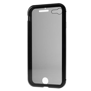 iPhone 7/8/SE (2020)/SE (2022) Magnetisk Cover med Skærmbeskyttelse Hærdet Glas - Sort