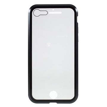iPhone 7/8/SE (2020)/SE (2022) Magnetisk Cover med Skærmbeskyttelse Hærdet Glas - Sort