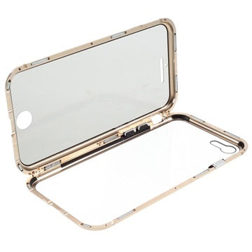 iPhone 7/8/SE (2020)/SE (2022) Magnetisk Cover med Skærmbeskyttelse Hærdet Glas - Guld
