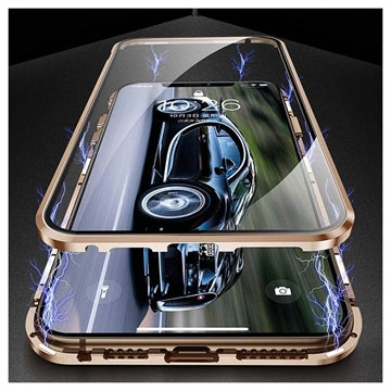 iPhone 11 Pro Magnetisk Cover med Hærdet Glas - Guld