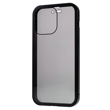 iPhone 16 Pro Max Magnetisk Cover med Hærdet Glas - Privatliv - Sort