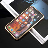 iPhone XS/X Magnetisk Cover med Hærdet Glas - Guld