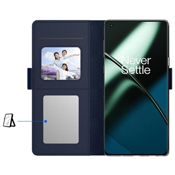 Makeup Spejl OnePlus 11 Flip Cover - Blå