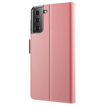 Makeup Spejl Samsung Galaxy S23 5G Flip Cover - Rødguld
