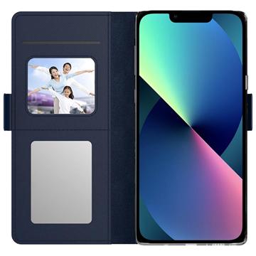 Makeupspejl iPhone 13 Flip Cover - Blå