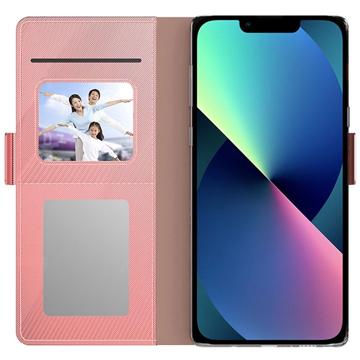 Makeupspejl iPhone 13 Flip Cover - Rødguld