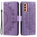 Samsung Galaxy A14/A14 5G Mandala Series Etui med Pung - Lilla
