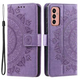 Samsung Galaxy A14/A14 5G Mandala Series Etui med Pung - Lilla