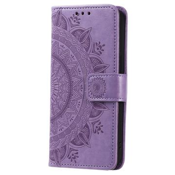Samsung Galaxy A14/A14 5G Mandala Series Etui med Pung - Lilla