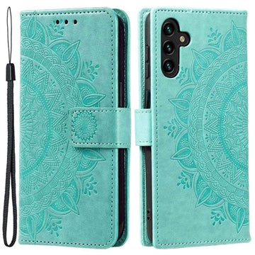 Samsung Galaxy A54 5G Mandala Series Etui med Pung - Grøn