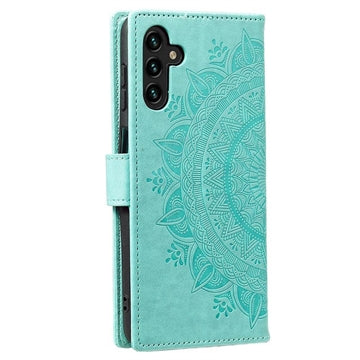 Samsung Galaxy A54 5G Mandala Series Etui med Pung - Grøn
