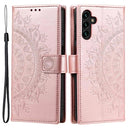 Samsung Galaxy A54 5G Mandala Series Etui med Pung - Rødguld