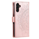 Samsung Galaxy A54 5G Mandala Series Etui med Pung - Rødguld