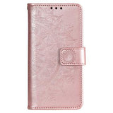 Samsung Galaxy S22 5G Mandala Series Pung Taske med Stativ - Pink