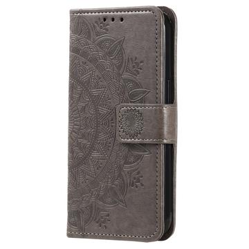 Samsung Galaxy S23 5G Mandala Series Etui med Pung - Grå