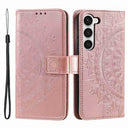 Samsung Galaxy S23 5G Mandala Series Etui med Pung - Rødguld
