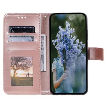 Samsung Galaxy S23 5G Mandala Series Etui med Pung - Rødguld
