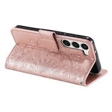 Samsung Galaxy S23 5G Mandala Series Etui med Pung - Rødguld