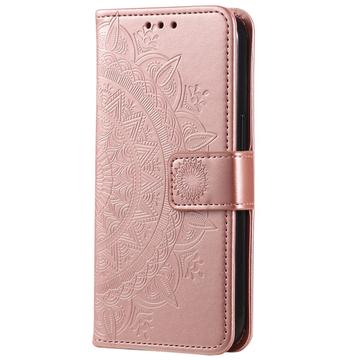 Samsung Galaxy S23 5G Mandala Series Etui med Pung - Rødguld