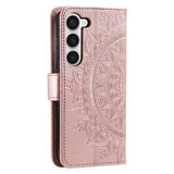 Samsung Galaxy S23 5G Mandala Series Etui med Pung - Rødguld