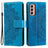 Samsung Galaxy A14/A14 5G Mandala Series Etui med Pung - Blå