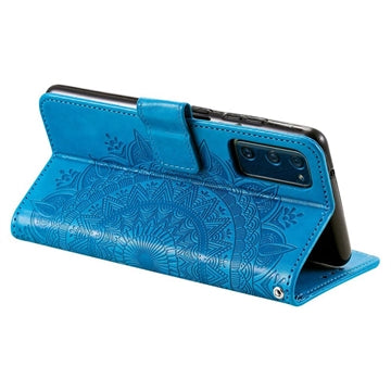 Samsung Galaxy A14/A14 5G Mandala Series Etui med Pung - Blå