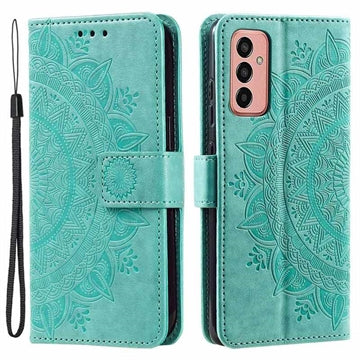 Samsung Galaxy A14/A14 5G Mandala Series Etui med Pung - Grøn