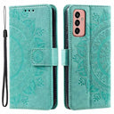 Samsung Galaxy A14/A14 5G Mandala Series Etui med Pung - Grøn