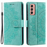 Samsung Galaxy A14/A14 5G Mandala Series Etui med Pung - Grøn