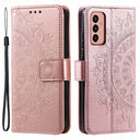 Samsung Galaxy A14/A14 5G Mandala Series Etui med Pung - Rødguld