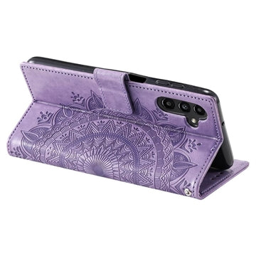 Samsung Galaxy A34 5G Mandala Series Etui med Pung - Lilla